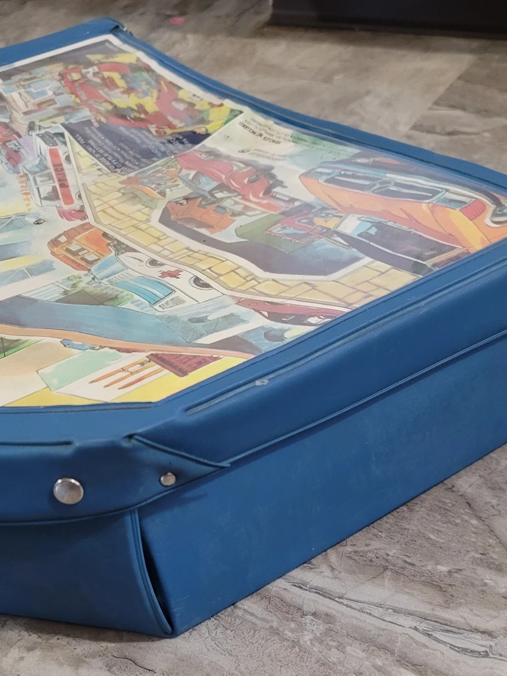 Vintage 1976 Matchbox City Playset Case - Blue and Yellow Artwork